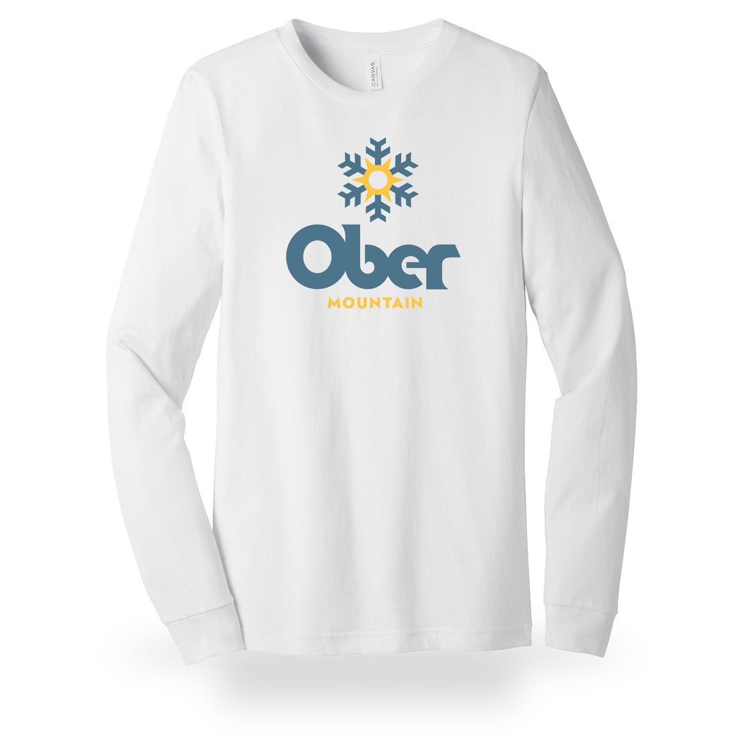 Ober Mountain Logo Tee Long Sleeve White
